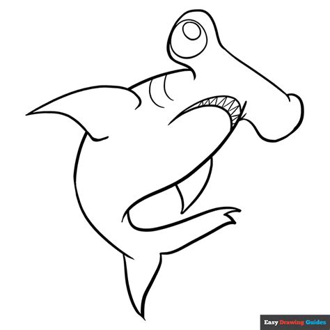 Hammerhead Shark Coloring Page | Easy Drawing Guides