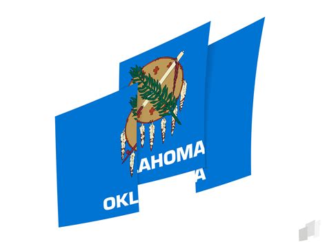 Oklahoma flag in an abstract ripped design. Modern design of the ...