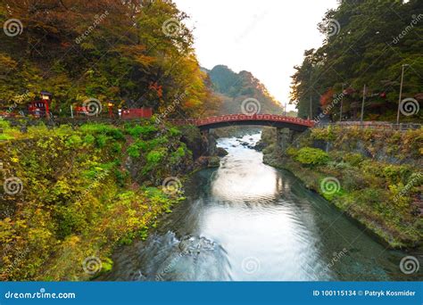 Shinkyo Bridge during Autumn in Nikko Stock Photo - Image of river, fall: 100115134