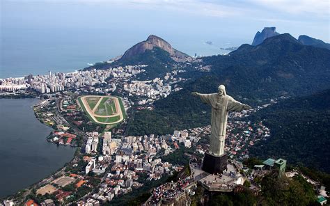 Rio de Janeiro, Brazil, Aerial view of Statue of Jesus