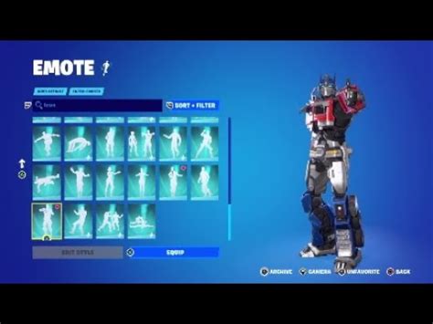 Fortnite Optimus Prime Doing All Icon Emotes - YouTube