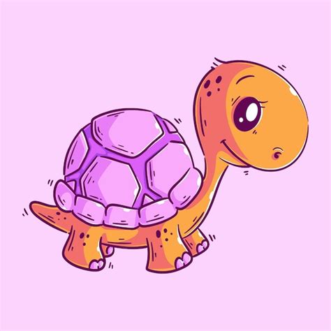 Premium Vector | Cute turtle standing in cartoon style vector