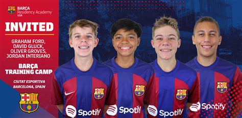 Four Barca Residency Academy Players Invited to Barcelona Training