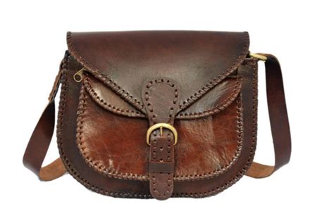 Dark Brown Leather Ladies Saddle Bag Purse | High On Leather