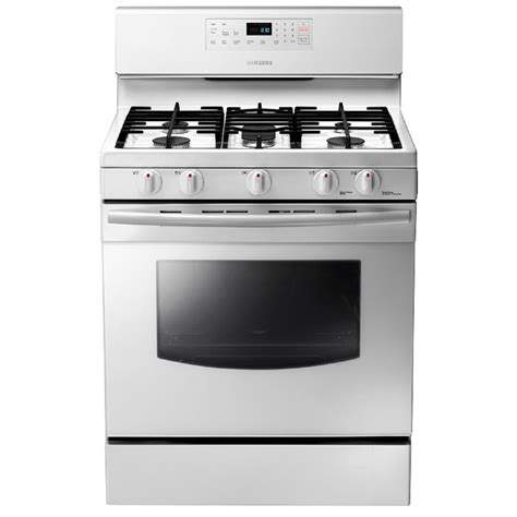 Shop Samsung 5-Burner Freestanding 5.8-cu ft Gas Range (White) (Common: 30-in; Actual: 29-in) at ...