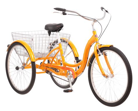 Schwinn Meridian Adult Tricycle, 26-inch wheels, rear storage basket, Orange - Walmart.com