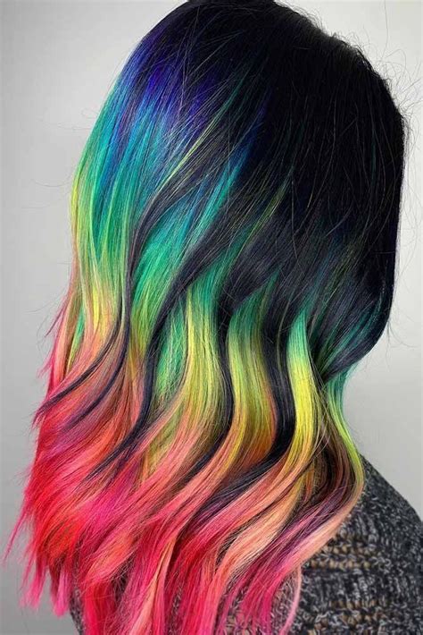 Hair Color 2017/ 2018 Neon Rainbow Hair Color Vibes ️ A Brunette Can ...