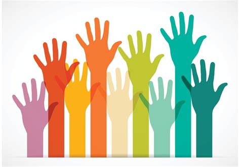 Vector Colorful Reaching Hands - Download Free Vector Art, Stock ...