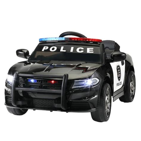 TOBBI 12-Volt Kids Ride on Police Car Electric Toy Vehicle with Remote ...