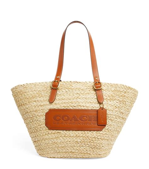 COACH Straw Basket Tote Bag in Natural | Lyst UK