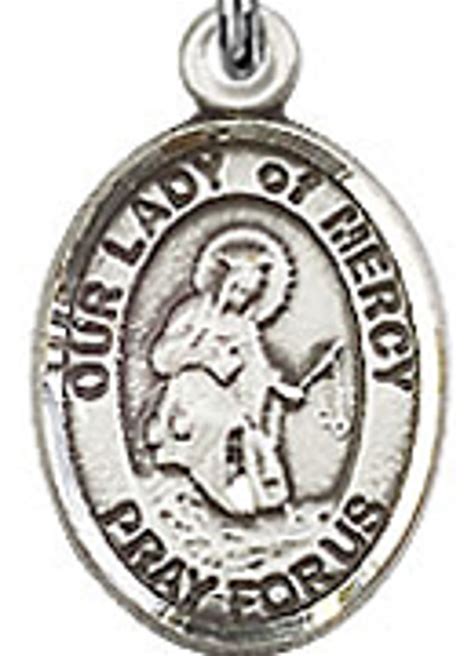 Our Lady of Mercy - .50" Oval - Sterling Silver Side Medal - Sisters of Carmel