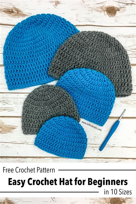 Double Crochet Hat in 10 Sizes - Free Pattern for Beginners | Crochet ...