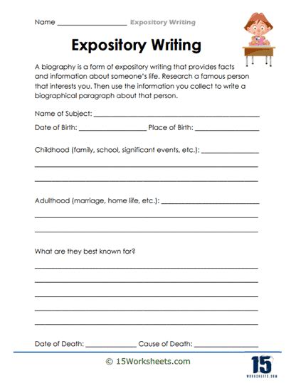 Expository Writing Worksheets Pdf 1 - Worksheets Library