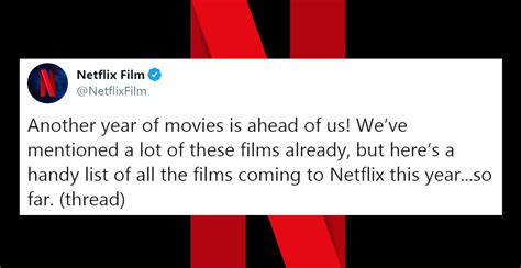 Netflix Tweets out a Long List of Their Original Movies for 2020