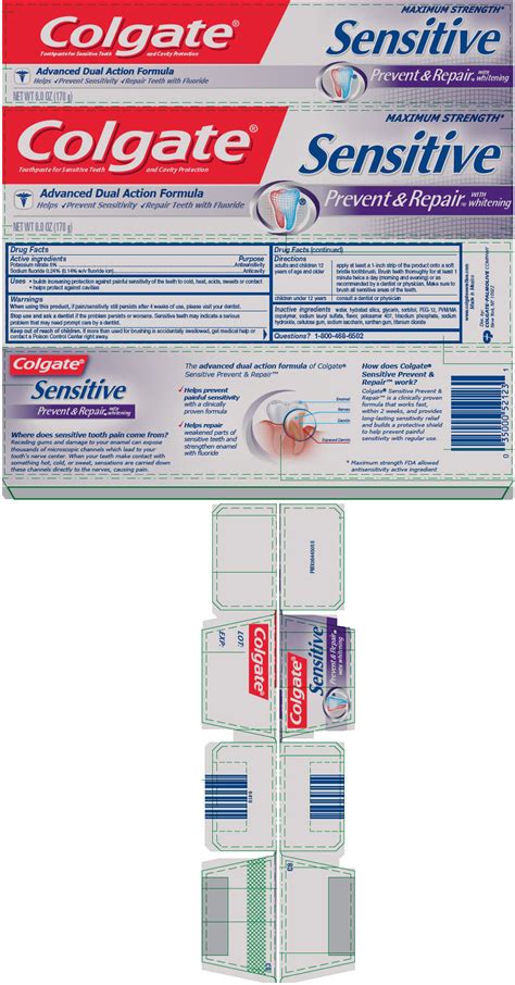 COLGATE SENSITIVE PREVENT AND REPAIR- sodium fluoride and potassium nitrate paste, dentifrice