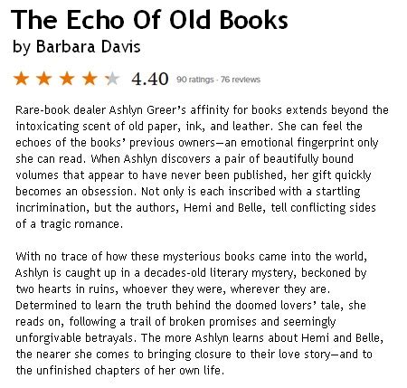 ARC REVIEW: The Echo Of Old Books – by Barbara Davis – It's All About Books