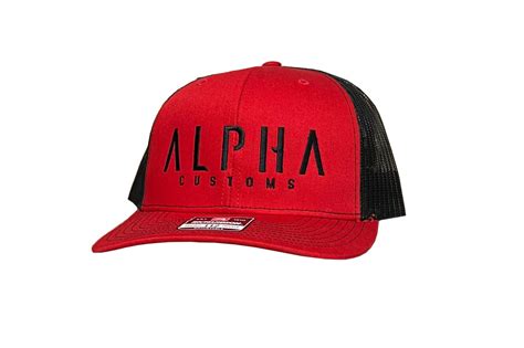 Black Logo Red Trucker Hat – Alpha Customs