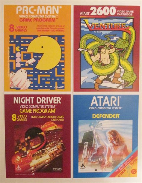 Atari 2600 Video Game Box Art Reproduction Four 8.5x11 Poster - Etsy