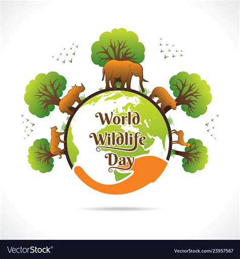 World wildlife day poster design Royalty Free Vector Image