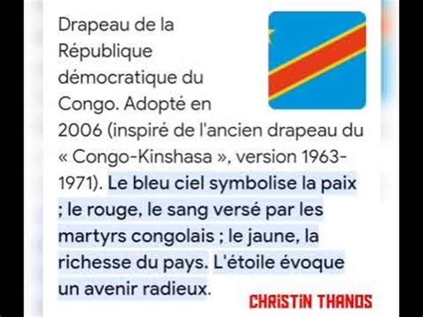 quel est la signification des couleurs du drapeau du Congo🇨🇬 et de la ...