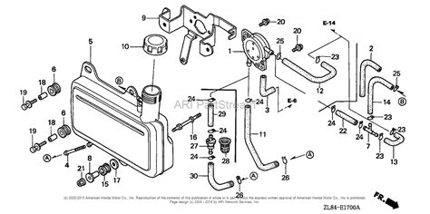 Honda Engines GC160 QHAJ ENGINE, JPN, VIN# GCAH-1000001 TO GCAH- 9999999 Parts Diagram for FUEL TANK