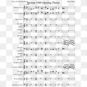 Batman 1989 Opening Theme Sheet Music Composed By Danny - Batman Danny Elfman Sheet Music, HD ...