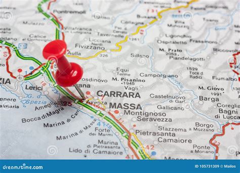 Massa Carrara Pinned on a Map of Italy Stock Image - Image of ...