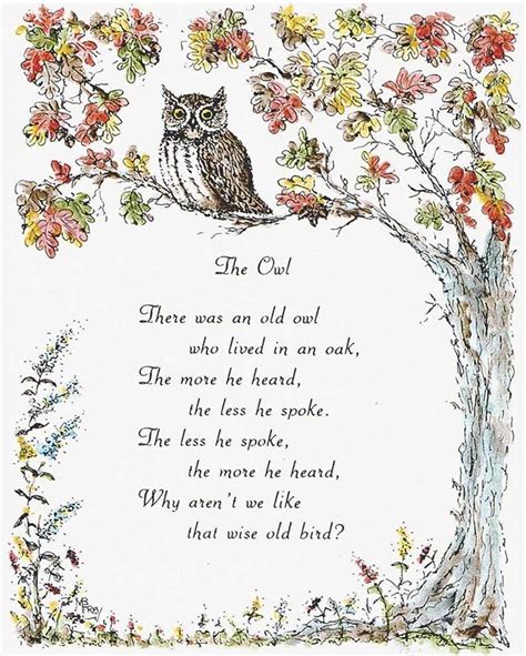 The Wise Old Owl. www.etsy.com/shop/mfreystudio. #owls #poem # ...