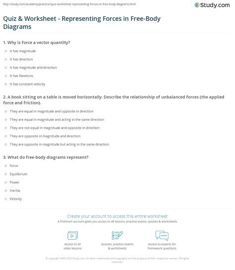 Free Body Diagram Worksheet Answers – Englishworksheet.my.id