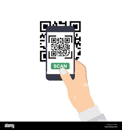 Hand holding a smartphone with QR-Code scan. Flat style vector icon Stock Vector Image & Art - Alamy