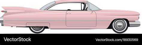 Classic american vintage pink car Royalty Free Vector Image