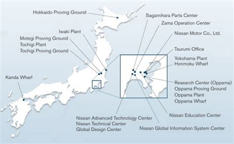 Major Facilities in Japan | Our Company | Nissan Motor Corporation ...