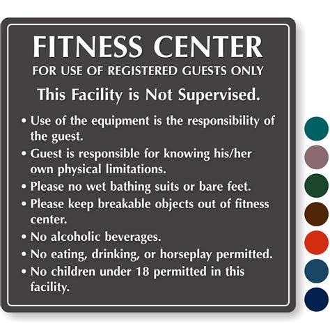 Fitness Center Signs - Fitness and Swimming Pool Signs