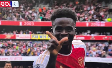 Bukayo Saka performs James Maddison goal celebration in north London ...