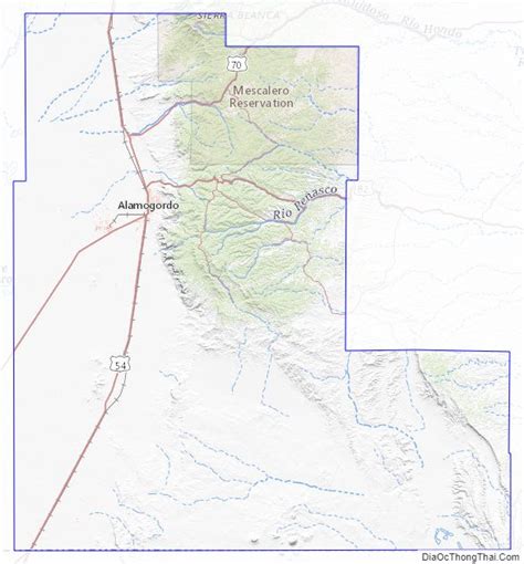 Map of Otero County, New Mexico - Thong Thai Real