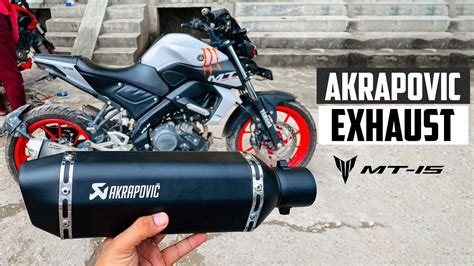 Yamaha MT15 bs6 with Akrapovic Exhaust | Installation + Pure Sound - YouTube