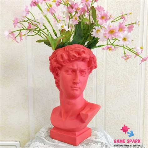 Michelangelo's David Head Bust Vase Figurine Nordic Style | Etsy