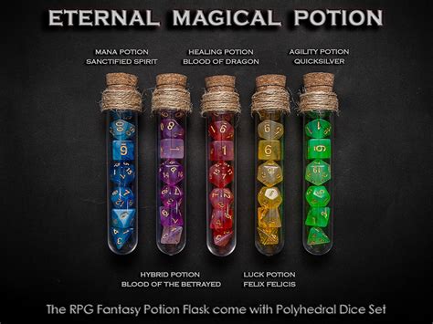 Eternal Magical Potion Flask : Polyhedral Dice Set of 7 with | Etsy