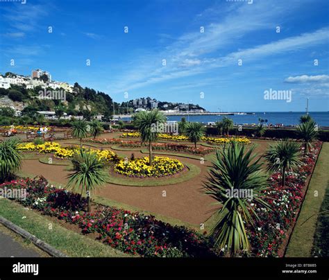 Torquay - The colourful Torre Abbey Gardens on Torquay's seafront Stock Photo - Alamy