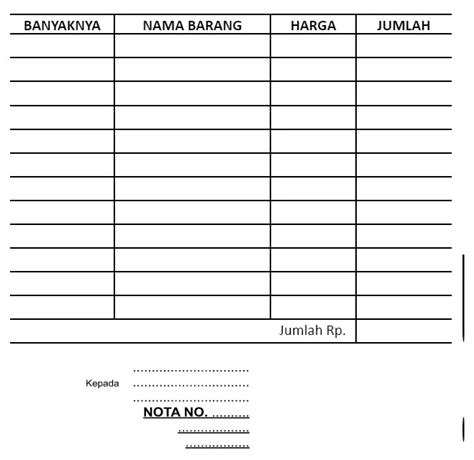 Bisa Diedit, Download Template Nota Kosong Berbagai Format File