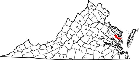 Image: Map of Virginia highlighting Middlesex County