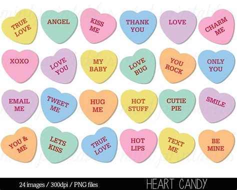 Printable Candy Heart Phrases