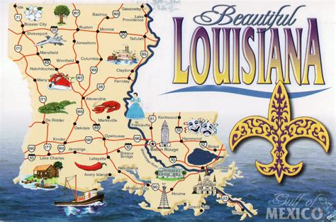 Large tourist map of Louisiana state. Louisiana state large tourist map | Vidiani.com | Maps of ...