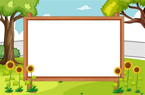 Blank Wooden Frame in Nature Park Scene 1380987 Vector Art at Vecteezy