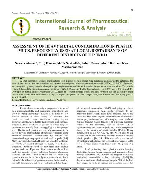 (PDF) International Journal of Pharmaceutical Research & Analysis