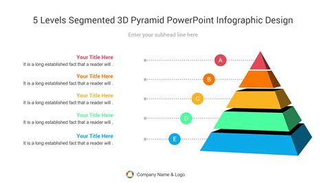 5 levels segmented 3d pyramid powerpoint infographic design | CiloArt