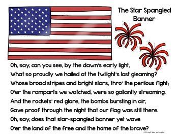 Star Spangled Banner FREE Poster and Coloring Page/Cloze Activity