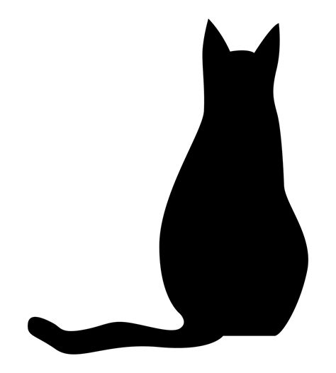 silhouette of black cat back view. isolated on white background. flat vector icon. 17503079 ...