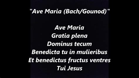 AVE MARIA BACH Gounod Lyrics Words text Blessed Virgin Mother Mary May Crown Assumption Notre ...