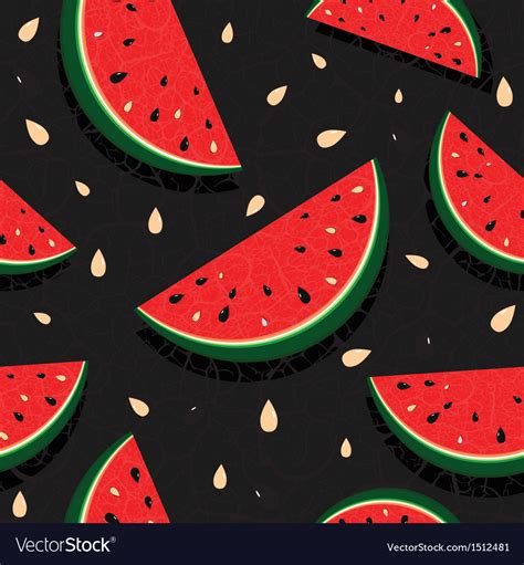 Watermelon fresh slices seamless background Vector Image